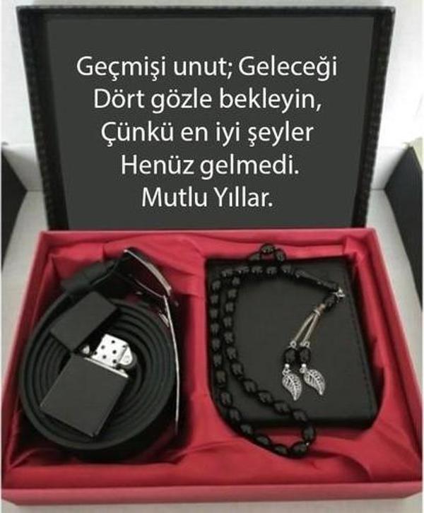 Alsepeteavm Yeni Yıl Özel Hediye Cüzdan, Kemer, Tespih, Çakmak Seti DG30 - Image 1