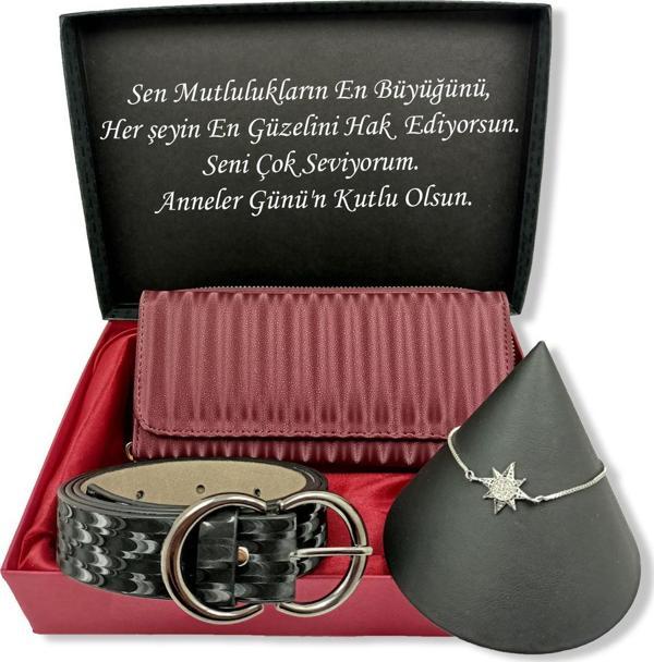 ANNELER GÜNÜNE KİŞİYE ÖZEL SET Cüzdan, Kemer, Bileklik, Özel Kutulu Set - Image 1