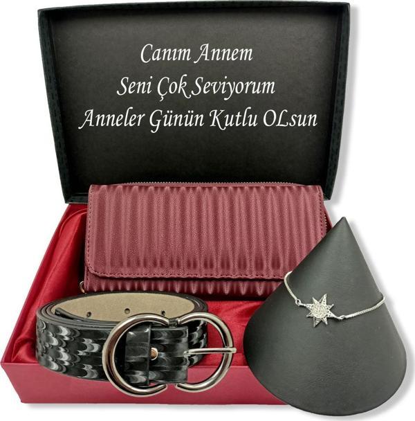 ANNELER GÜNÜNE KİŞİYE ÖZEL SET Cüzdan, Kemer, Bileklik, Özel Kutulu Set - Image 1