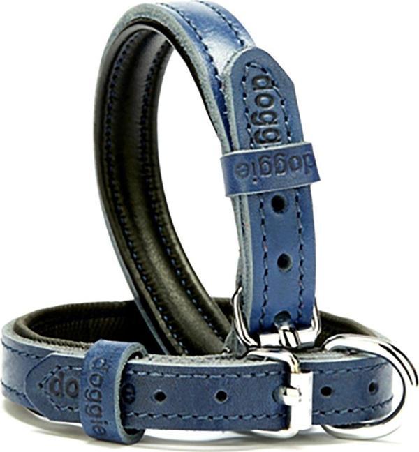 Doggie Fırstclass Deri Boyun  Tasması 1,5X25-30Cm Mavi - Image 1