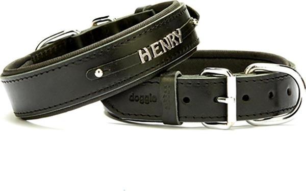 Doggie Konfor Deri İsimlikli Boyun Tasması 3,5X47-55Cm Siyah - Image 1