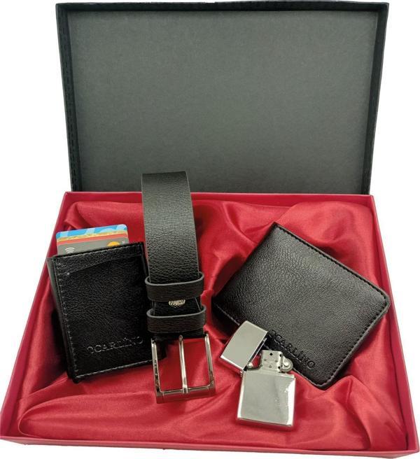 ERKEKLERE ÖZEL SET kemer, cüzdan, mekanizmalı kartlık, çakmak, özel kutulu set - Image 1