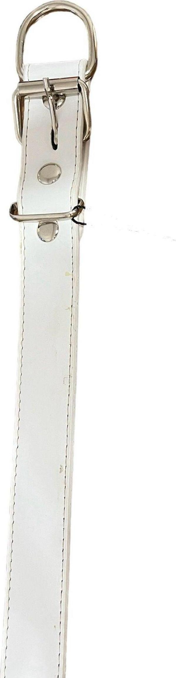 Glipet  Rugan Yumuşak Dokulu Köpek Boyun Tasması Beyaz  3x60 Cm - Image 1