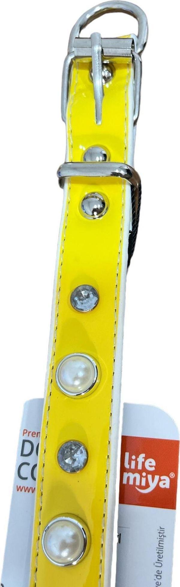 Glipet  Sarı İncili Destekli Boyun Tasması 2x40 Cm - Image 1