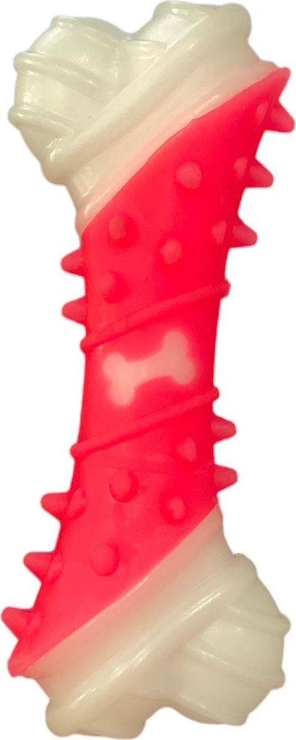 Glipet Kemik Desenli Dental Kaval Kemik Köpek Oyuncağı 11cm Pembe - Image 1