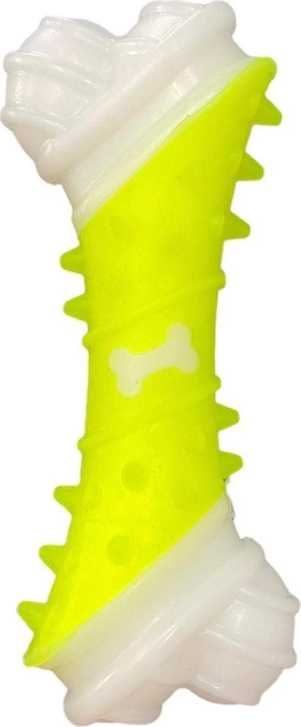 Glipet Kemik Desenli Dental Kaval Kemik Köpek Oyuncağı 17cm Sarı - Image 1