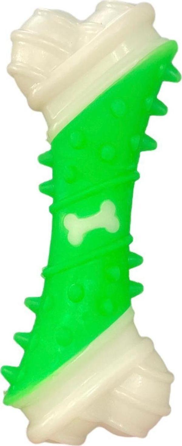 Glipet Kemik Desenli Dental Kaval Kemik Köpek Oyuncağı 17cm Yeşil - Image 1