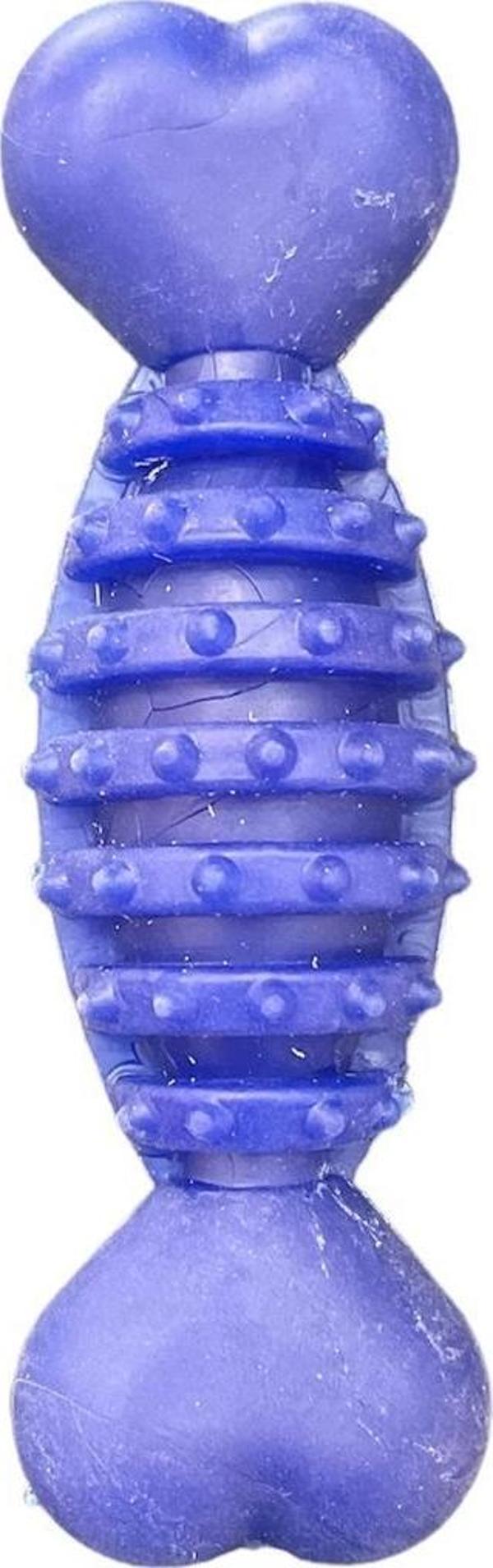 Glipet Plastik Halter Dikenli Kemik Köpek Oyuncağı 12cm Mavi - Image 1