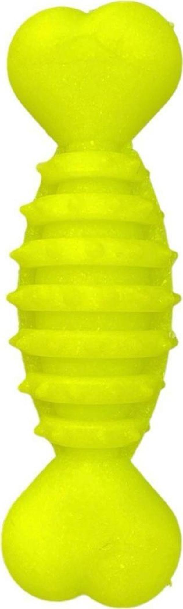 Glipet Plastik Halter Dikenli Kemik Köpek Oyuncağı 12cm Sarı - Image 1