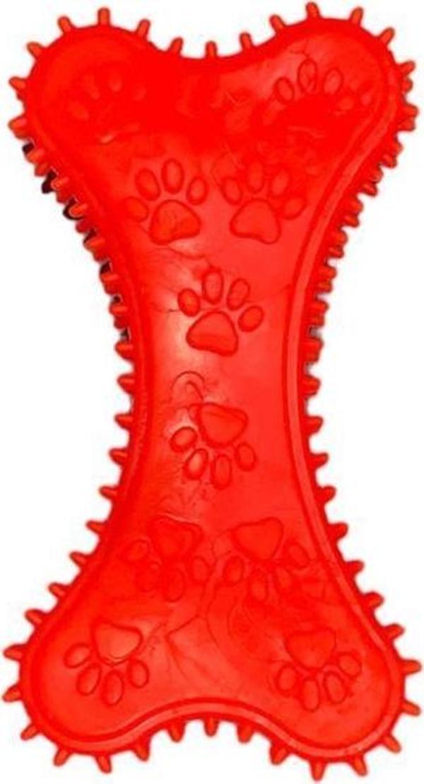 Glipet Plastik Kavak Kemik Dikenli Dev Köpek Oyuncağı 18cm Turuncu - Image 1