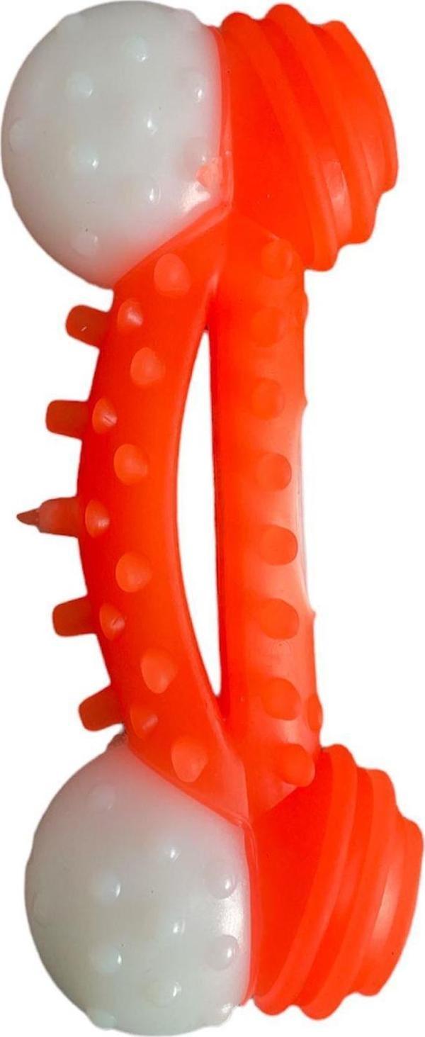 Glipet Plastik Kemik Dental Topuzlu Küçük Köpek Oyuncağı 12cm Turuncu - Image 1