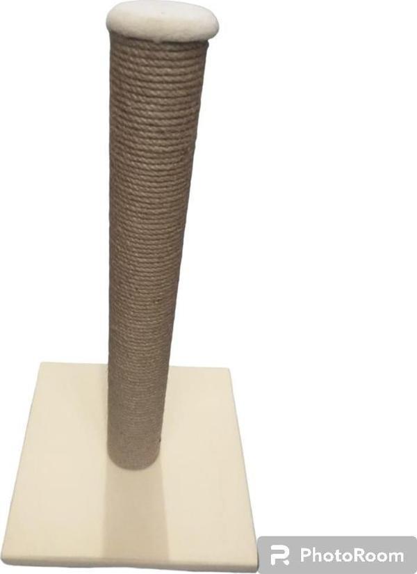 Glipet Tırmalama Tahtası Kare Taban - Jut Halat - Krem 45 Cm - Image 1