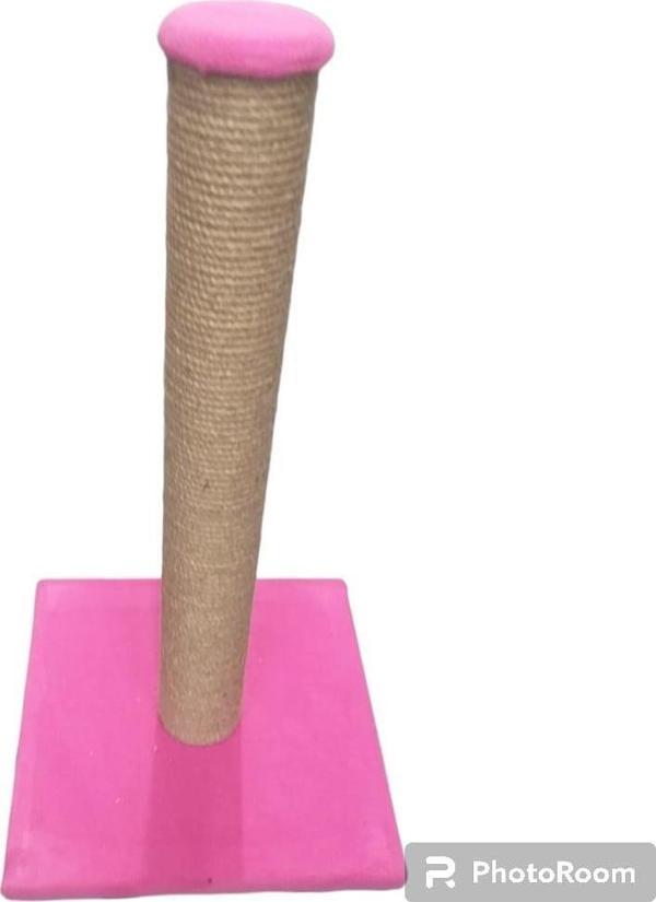 Glipet Tırmalama Tahtası Kare Taban - Jut Halat - Pembe 45 Cm - Image 1