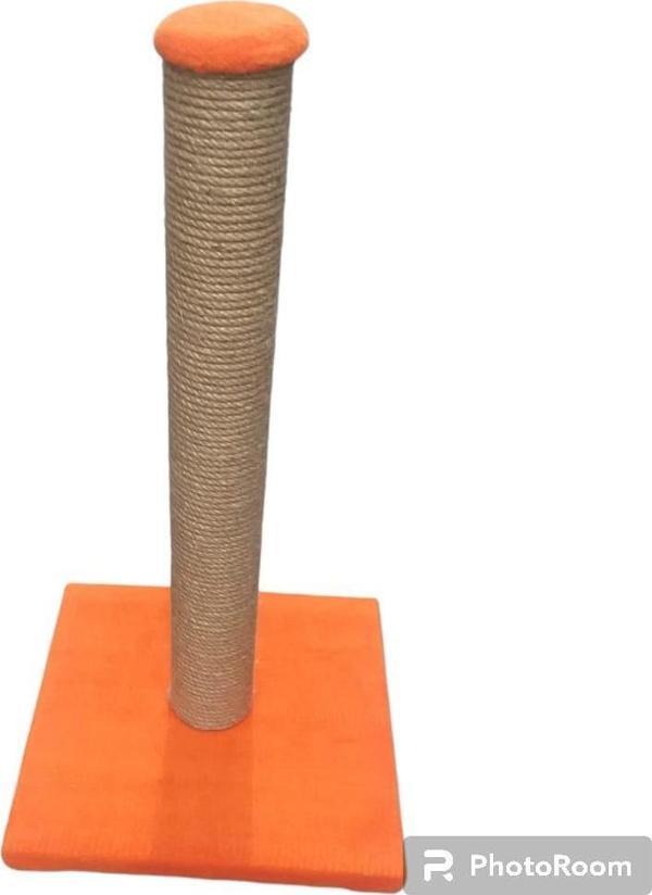 Glipet Tırmalama Tahtası Kare Taban - Jut Halat - Turuncu 45 Cm - Image 1