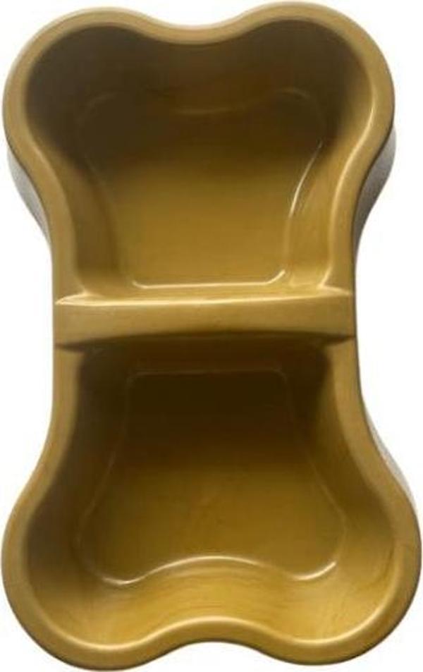 Miapet Plastik Kemik Kedi-Köpek Mama ve Su Kabı 400/400 ml Kahverengi  - Image 1