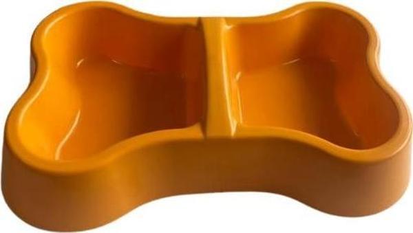 Miapet Plastik Kemik Kedi-Köpek Mama ve Su Kabı 400/400 ml Turuncu - Image 1