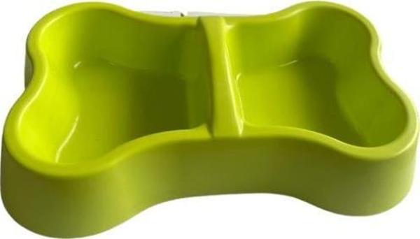 Miapet Plastik Kemik Kedi-Köpek Mama ve Su Kabı 400/400 ml Yeşil - Image 1