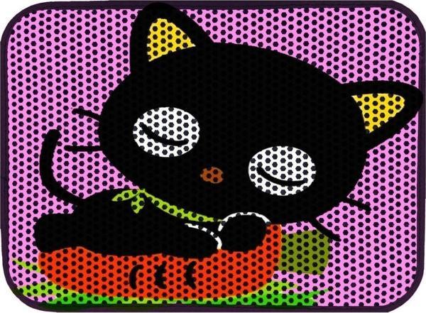 Glipet Elekli Desenli Kedi Tuvalet Önü Paspası 60 x 45 cm Uyuyan Kedi - Image 1
