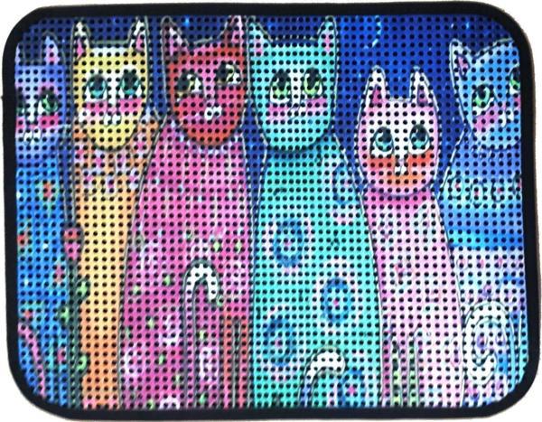 Miapet Elekli Desenli Kedi Tuvalet Önü Paspası 60 x 45 cm Altı Kedi - Image 1