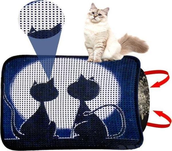 Miapet Elekli Desenli Kedi Tuvalet Önü Paspası 60 x 45 cm Ay - Image 1