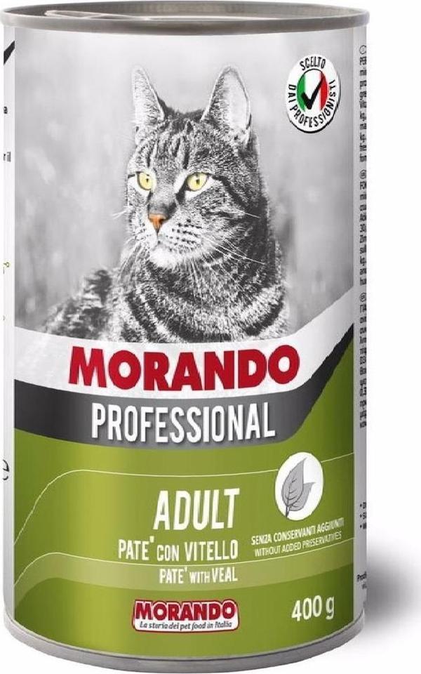 MORANDO YETİŞKİN KEDİ MAMASI-DANA ETLİ PATE 400 GR - PATE-VEAL-ADULT CAT - Image 1