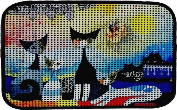 Miapet Elekli Desenli Kedi Tuvalet Önü Paspası 60 x 45 cm Gece - Image 1