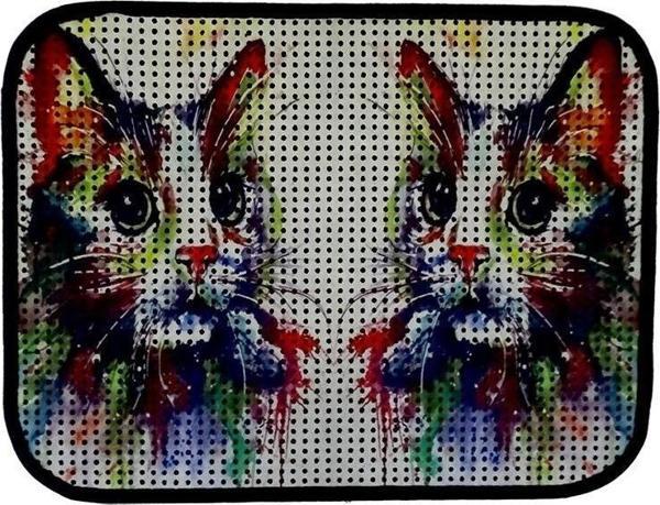 Miapet Elekli Desenli Kedi Tuvalet Önü Paspası 60 x 45 cm Gökkuşağı - Image 1
