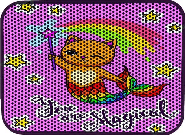 Miapet Elekli Desenli Kedi Tuvalet Önü Paspası 60 x 45 cm Magical - Image 1