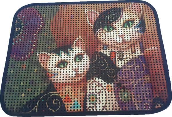 Miapet Elekli Desenli Kedi Tuvalet Önü Paspası 60 x 45 cm Maske - Image 1