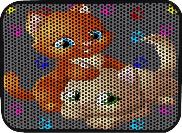 Miapet Elekli Desenli Kedi Tuvalet Önü Paspası 60 x 45 cm Pati Kediler - Image 1