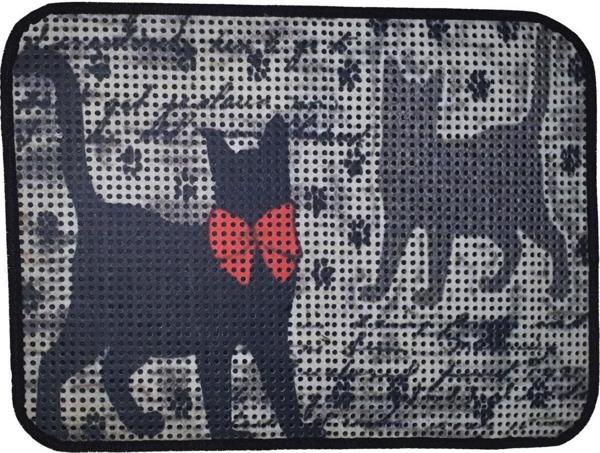 Miapet Elekli Desenli Kedi Tuvalet Önü Paspası 60 x 45 cm Patiler - Image 1