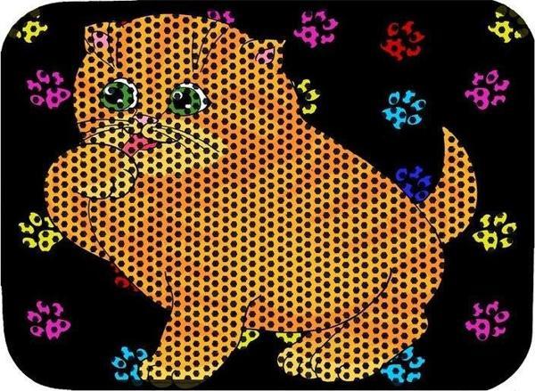 Miapet Elekli Desenli Kedi Tuvalet Önü Paspası 60 x 45 cm Tombul Kedi - Image 1