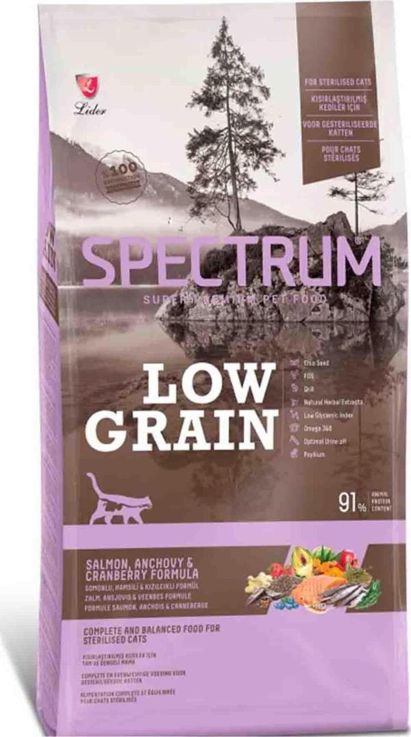 Spectrum Low Grain Somonlu ve Hamsili Kısırlaştırılmış Yetişkin Kedi Maması 12+1kg - Image 1