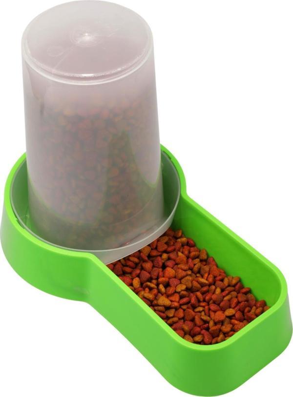 Miapet Hazneli Plastik Kedi-Köpek Mama ve Su Kabı 1,5 Lt Kare Yeşil - Image 1