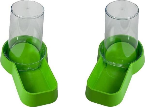 Miapet Hazneli Plastik Kedi-Köpek Mama ve Su Kabı 1,5 Lt Kare Yeşil 2 Adet - Image 1