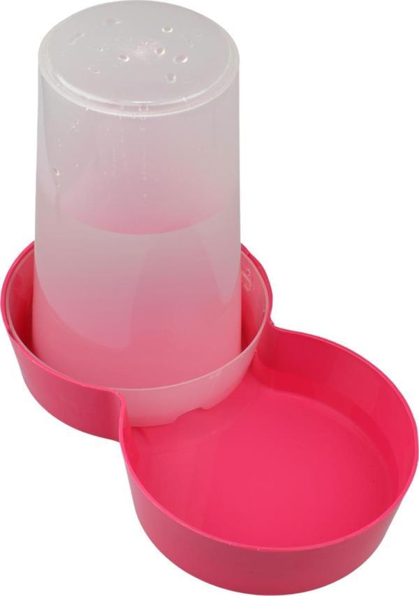 Miapet Hazneli Plastik Kedi-Köpek Mama ve Su Kabı 1,5 Lt Yuvarlak Fuşya - Image 1