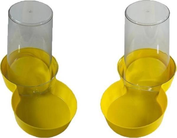Miapet Hazneli Plastik Kedi-Köpek Mama ve Su Kabı 1,5 Lt Yuvarlak Sarı 2 Adet - Image 1