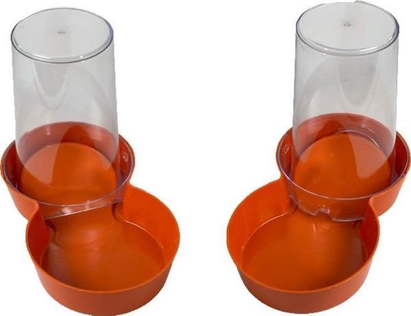 Miapet Hazneli Plastik Kedi-Köpek Mama ve Su Kabı 1,5 Lt Yuvarlak Turuncu 2 Adet - Image 1