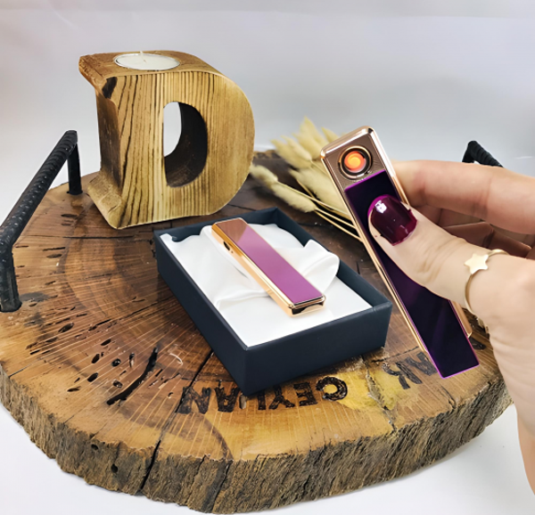 Kişiye Özel ÇAKMAK ŞARJLI USB'Lİ ELEKTRONİK GÖKKUŞAĞI ÇAKMAK - Image 1