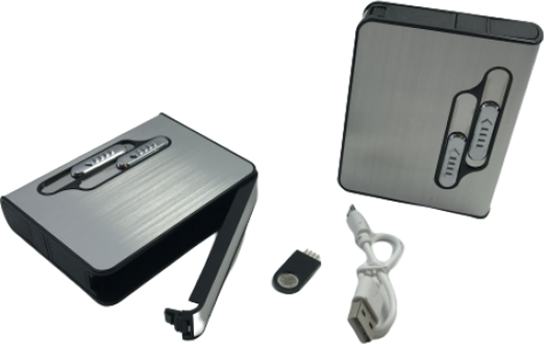 Kişiye Özel USB ŞARJLI SİGARA ÇIKARAN TABAKA ÇAKMAKLI TABAKA - Image 1
