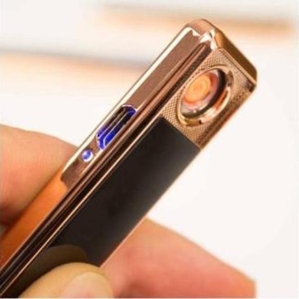 Kişiye Özel SİYAH ALEVSİZ ŞARJLI USB KIZAKLI ÇAKMAK - Image 1
