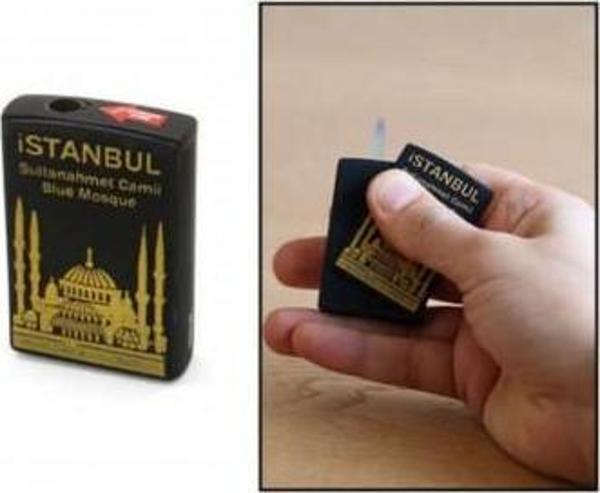 Kişiye Özel SULTAN AHMET CAMİİ TEMALI YANDAN MEKANİZMALI MAT SİYAH RENK MANYOTORLU METAL ÇAKMAK - Image 1