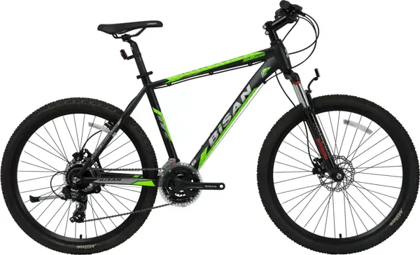 Bisan MTX 7050 MD Disk Fren 21 Vites 27,5 Jant Dağ Bisikleti Siyah Yeşil 19 Kadro - Image 1