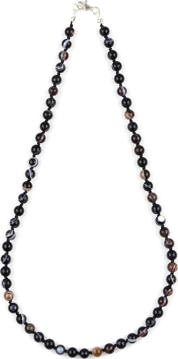 Akik Doğal Taş 6 mm Düğümlü Kolye - Image 1