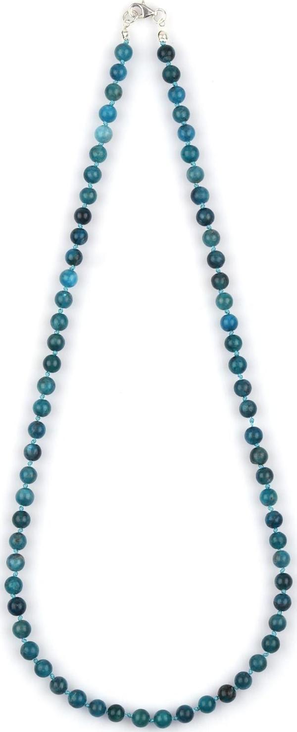Apatit Doğal Taş 6 mm Düğümlü Kolye - Image 1
