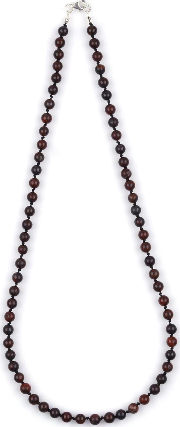 Dragon Jasper Doğal Taş 6 mm Düğümlü Kolye - Image 1
