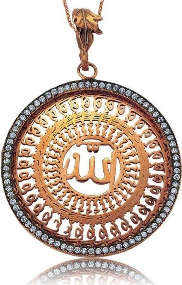 Gümüş Allah Yazılı Bayan Kolye - Image 1