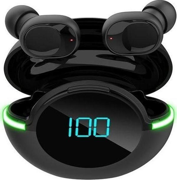 Tws Bluetooth 5.1 Kulaklık Y80 Kablosuz Stereo Ios / Android İçin Mikrofonlu Kulaklık Siyah - Image 1
