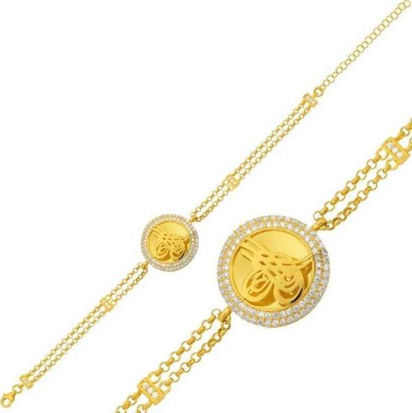 Gümüş Gold Tuğralı Bayan Bileklik - Image 1