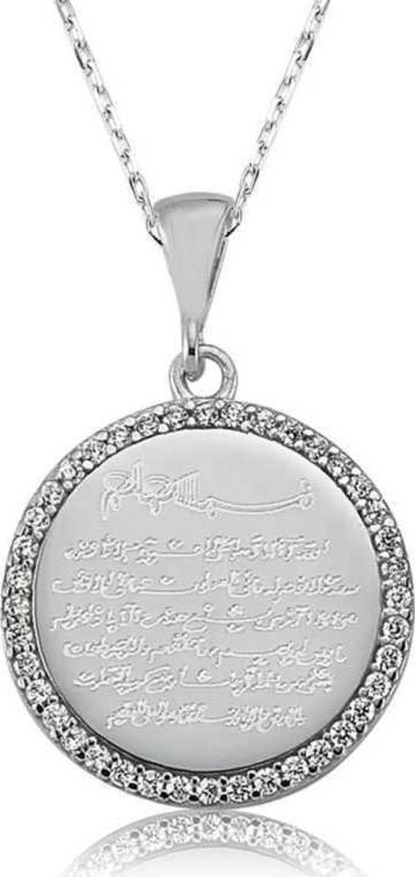 Gümüş Ayetel Kürsi Bayan Kolye - Image 1